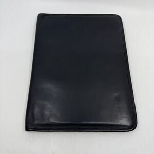 JACK GEORGES Black Leather iPad Folio Organizer Folder